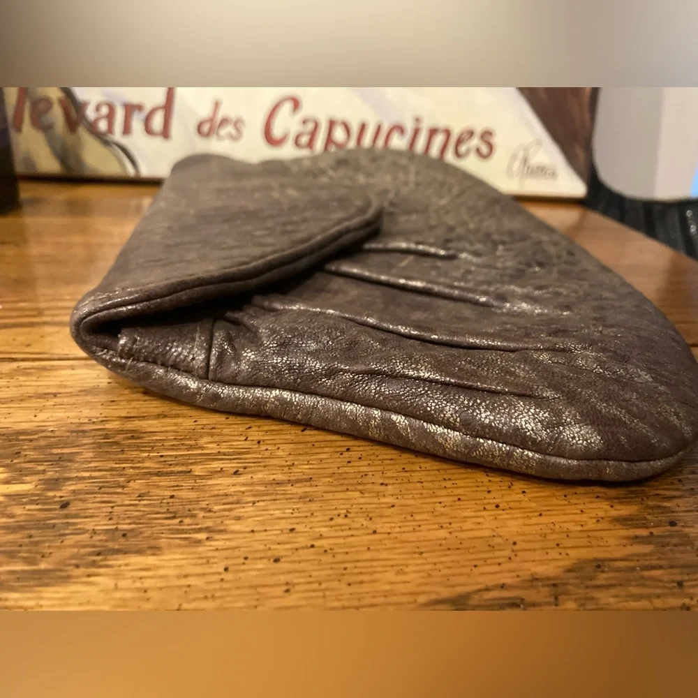 Lauren Merkin Bronze Leather Clutch - EUC.